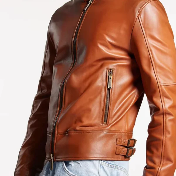 Men's Brown Genuine Leather Jacket