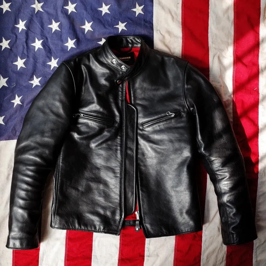 Men's Classic Genuine Leather Motorcycle Jacket - Biker Style - Image 2