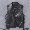 Men's Premium Cowhide Motorcycle Vest - Vintage Designer Style