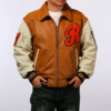 Men's Cow Leather Flight Jacket: Indian Embroidery Fashion Casual Sports Suit
