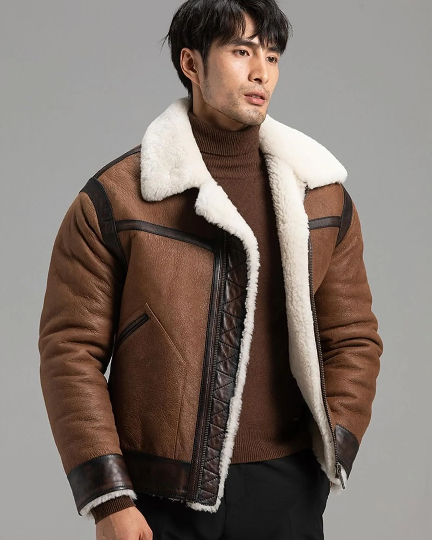B3 Men’s Shearlings Leather Jacket - Image 4