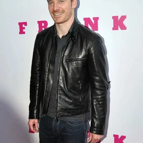 Black Michael Fassbender Leather Jacket For Men | Men Celebrity Jacket