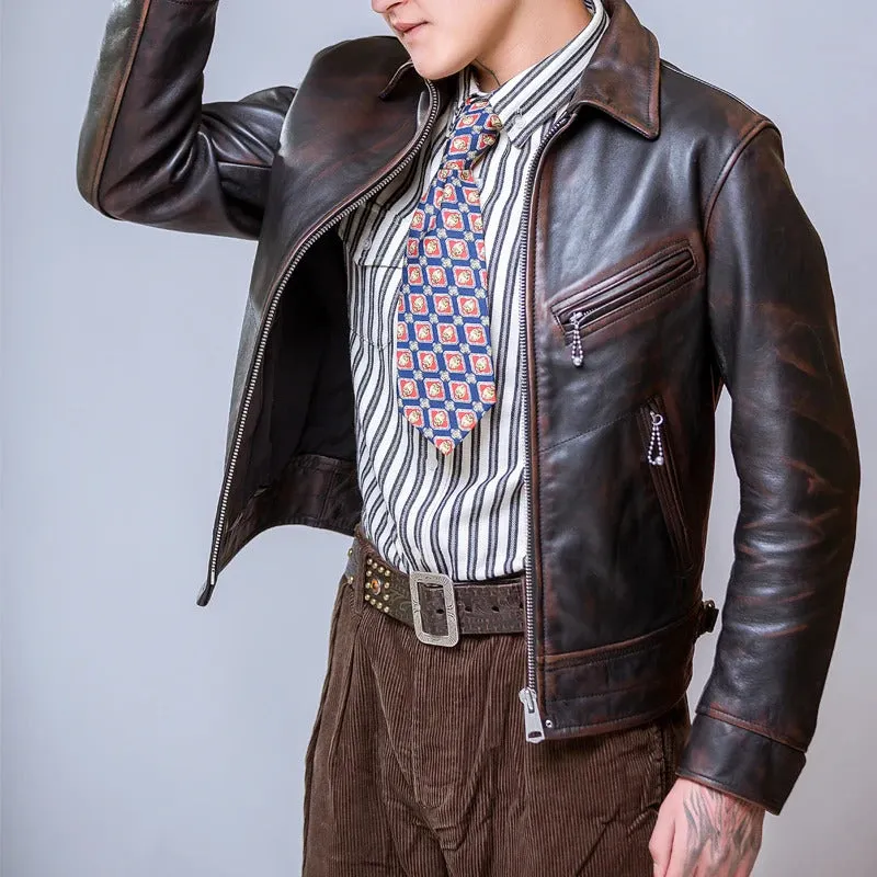 Men's Genuine Cowhide Leather Jacket - Image 2