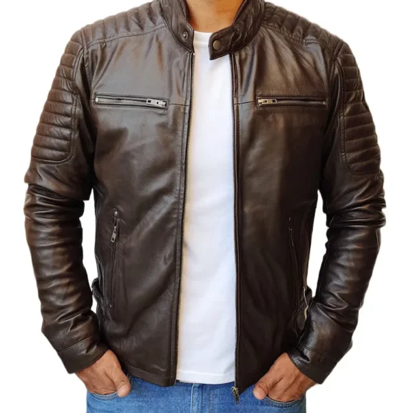 Men's Handmade Slim Fit Lambskin Leather Jacket