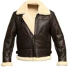 Men's B3 RAF Aviator Bomber Jacket -Real Sheep Shearling, Warm Winter Coat