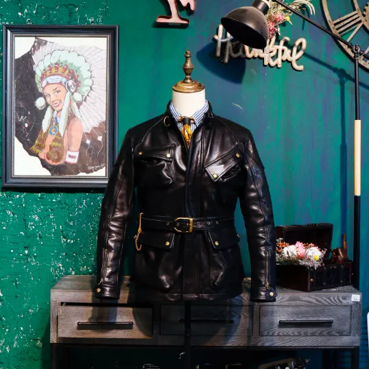 Premium Italian Cowhide: Long M65 Safari Jacket in Genuine Army Leather - Image 4