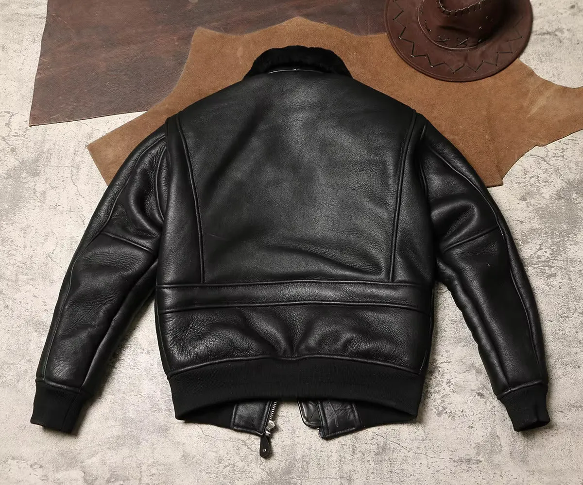 Men's Aviator Air Force Leather Jacket - Image 2