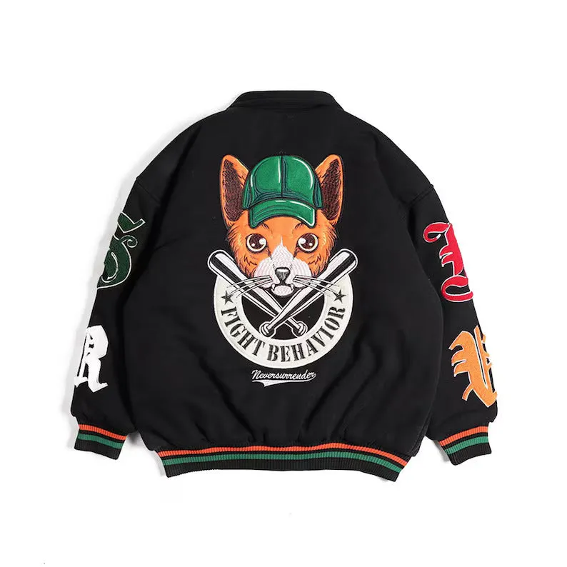 Street Life Baseball Jacket: Sporty Black Style with Unique Design - Image 2