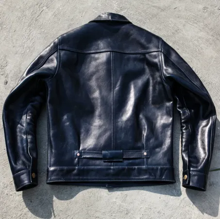 Men's Slim Fit Vintage Genuine Cowhide Leather Jacket - Image 4