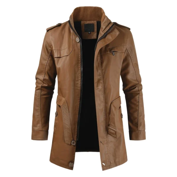 Mens Tan Brown Genuine Sheepskin Autumn Warm Winter Motorcycle CafÃ© Racer Casual England Style Vintage Leather Jacket