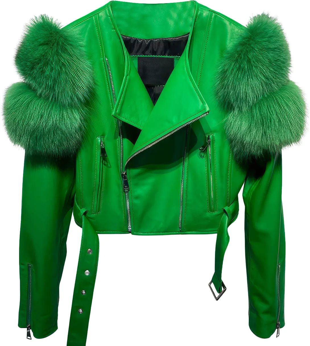 Womens Burgundy Wine Genuine Lambskin Sherpa Shearling Faux Fur Fluffy Sleeves Classic Outfit Smooth Lightweight Leather Jacket - Image 3