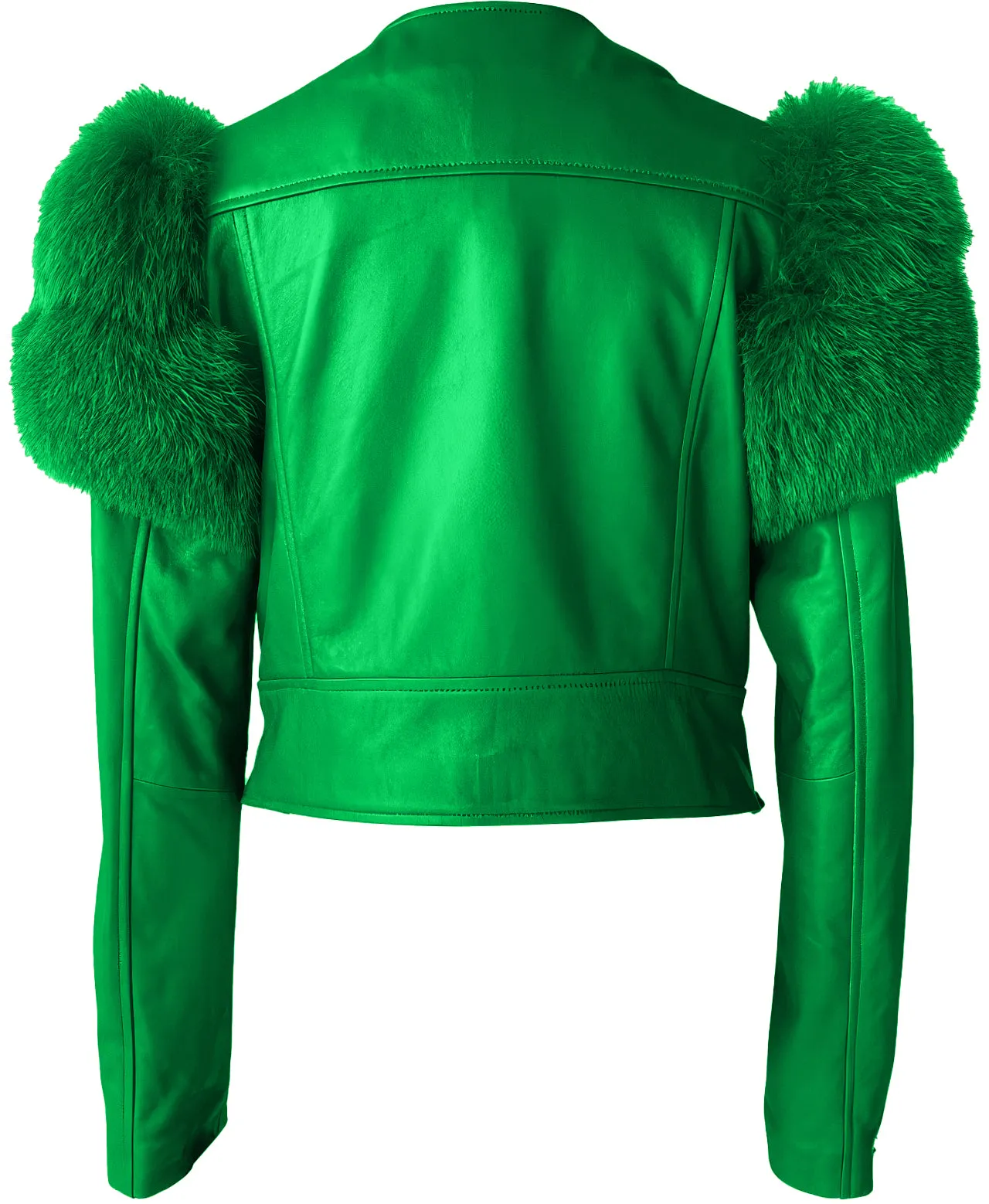 Womens Burgundy Wine Genuine Lambskin Sherpa Shearling Faux Fur Fluffy Sleeves Classic Outfit Smooth Lightweight Leather Jacket - Image 4