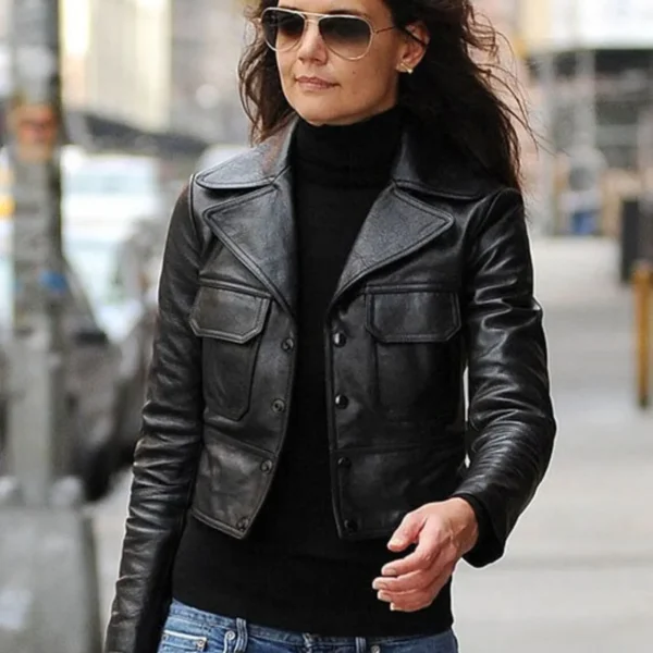 Katie Holmes Leather Jacket | | Women Celebrity Jacket | Celebrity Leather Jacket
