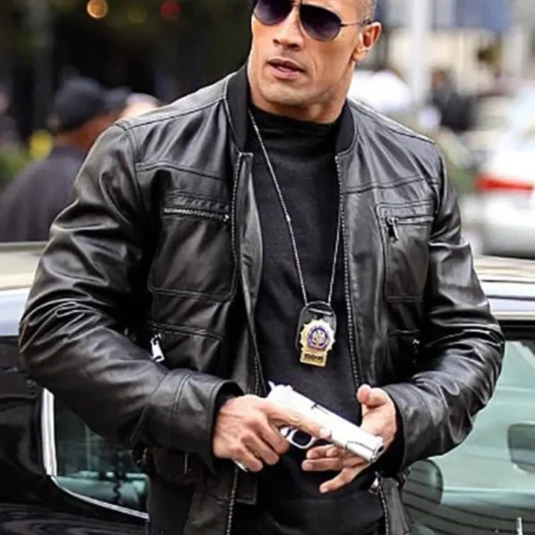 DWAYNE JOHNSON the other guys leather jacket | men celebrity leather jacket