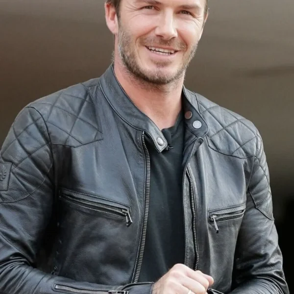 David Beckham Black Stylish Leather Jacket | Men Celebrity Jacket | Celebrity Leather Jacket