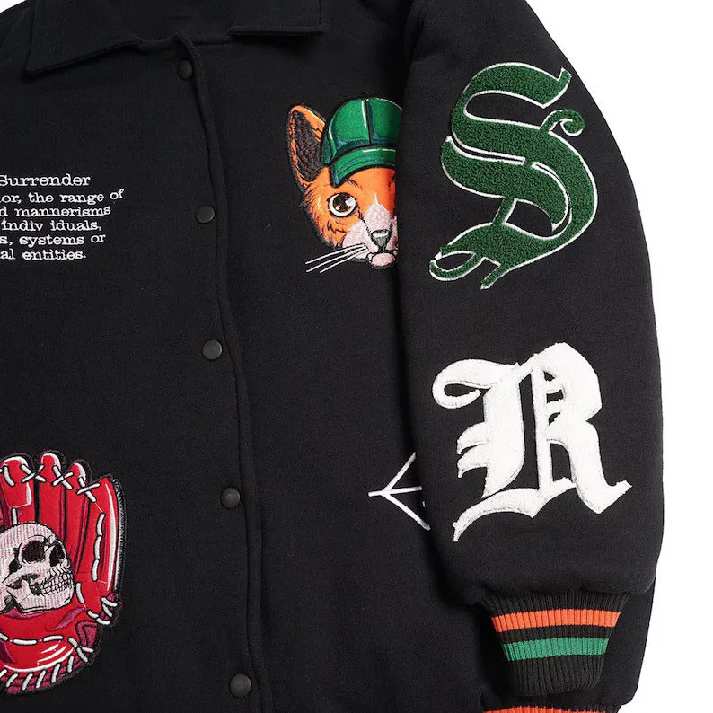 Street Life Baseball Jacket: Sporty Black Style with Unique Design - Image 4