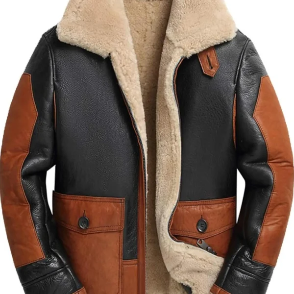 Classic B3 Bomber Jacket: Genuine Sheepskin Leather Aviator Style for Men