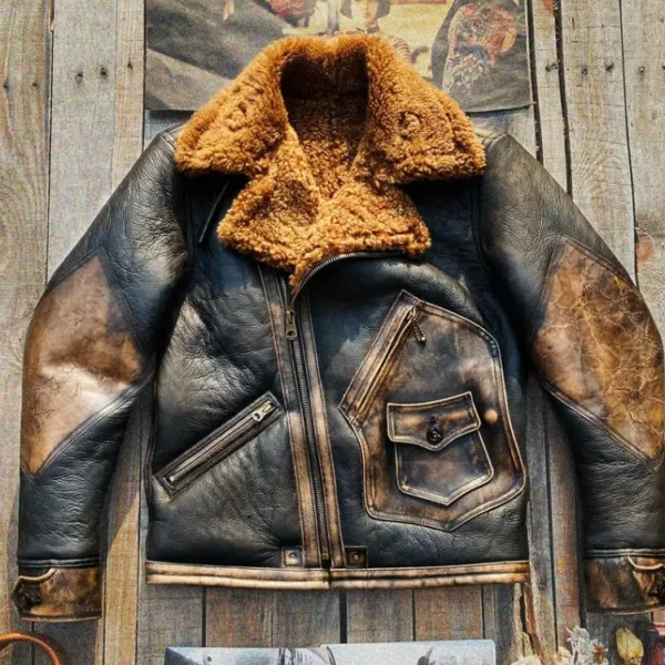 Men's Vintage Rider Genuine Leather Bomber Jacket