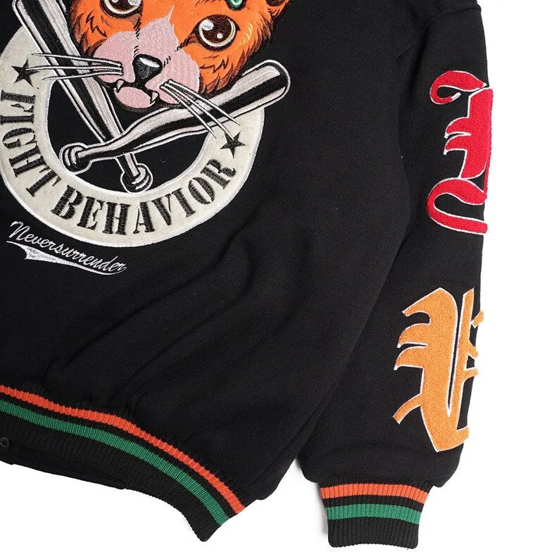 Street Life Baseball Jacket: Sporty Black Style with Unique Design - Image 6