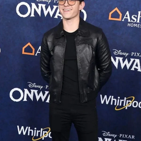 TOM HOLLAND Leather Jacket | Men Celebrity Jacket