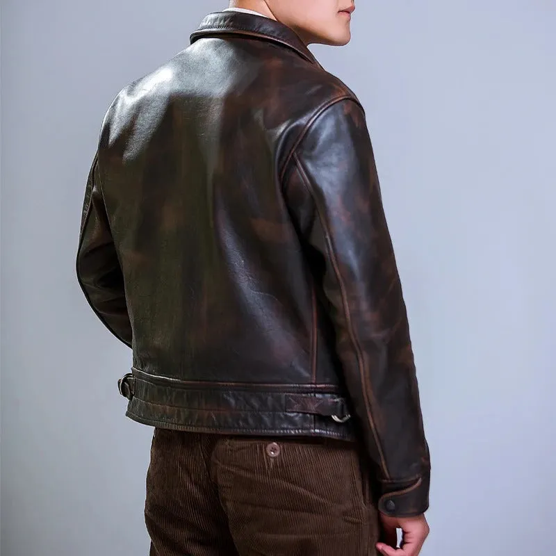 Men's Genuine Cowhide Leather Jacket - Image 4