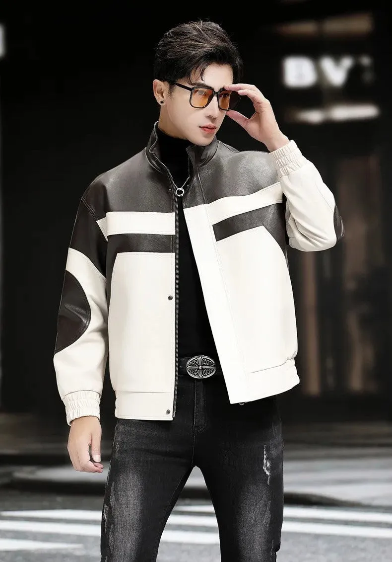 Men's Genuine Sheepskin Leather Jacket - Loose Casual Fit - Image 3