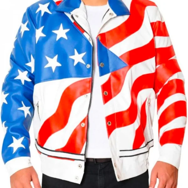 American Flag Vanilla Ice Leather Jacket